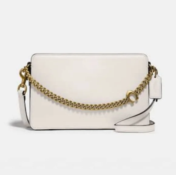 NWT Coach Signature Chain Crossbody Bag in Chalk/Brass - Picture 2 of 15